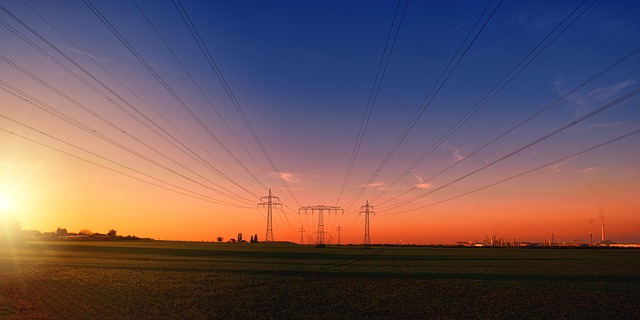 sunset, countryside, power lines, power poles, high-voltage pylons, electricity pylons, nature, sunset, power lines, power lines, power lines, power lines, power lines